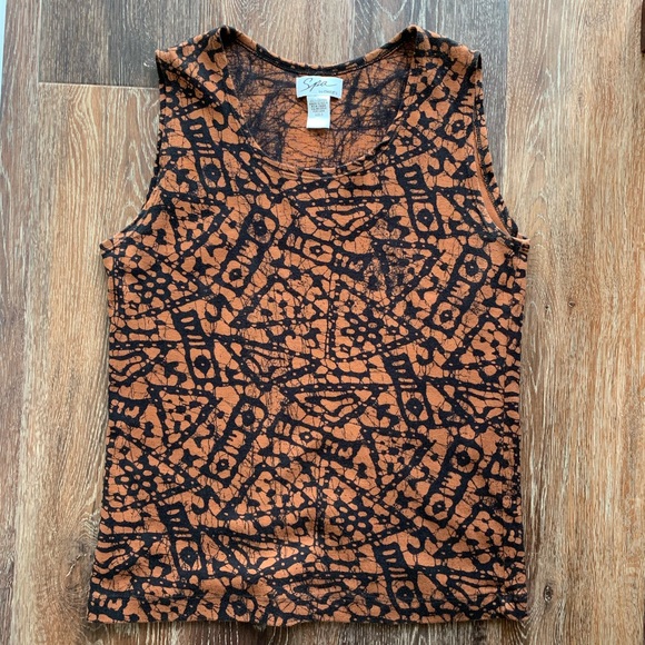 DONATED Spa by Chico’s funky print top - Picture 1 of 5